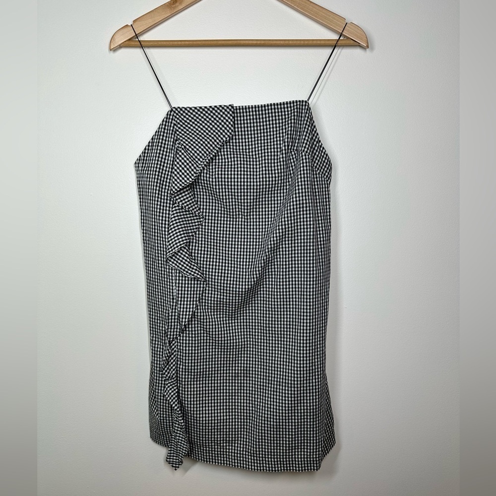 Farm Rio Black Gingham Ruffle‎ Mini Dress Small